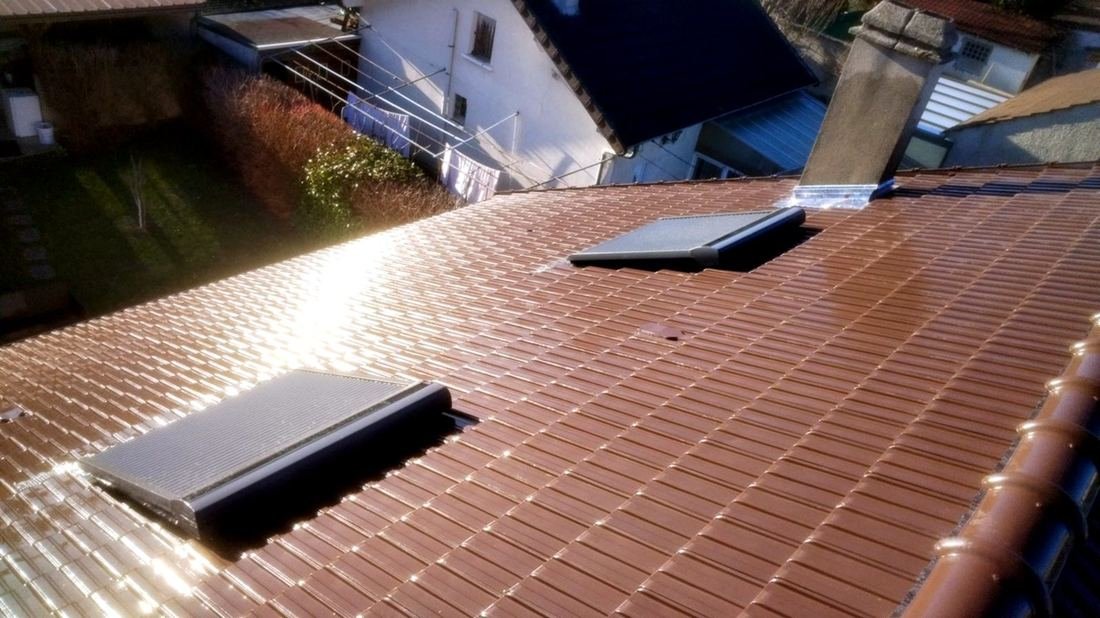 Toiture neuve tuiles 2 Velux volets roulants extérieurs Noisy 93 couverture ORAC RGE Qualibat